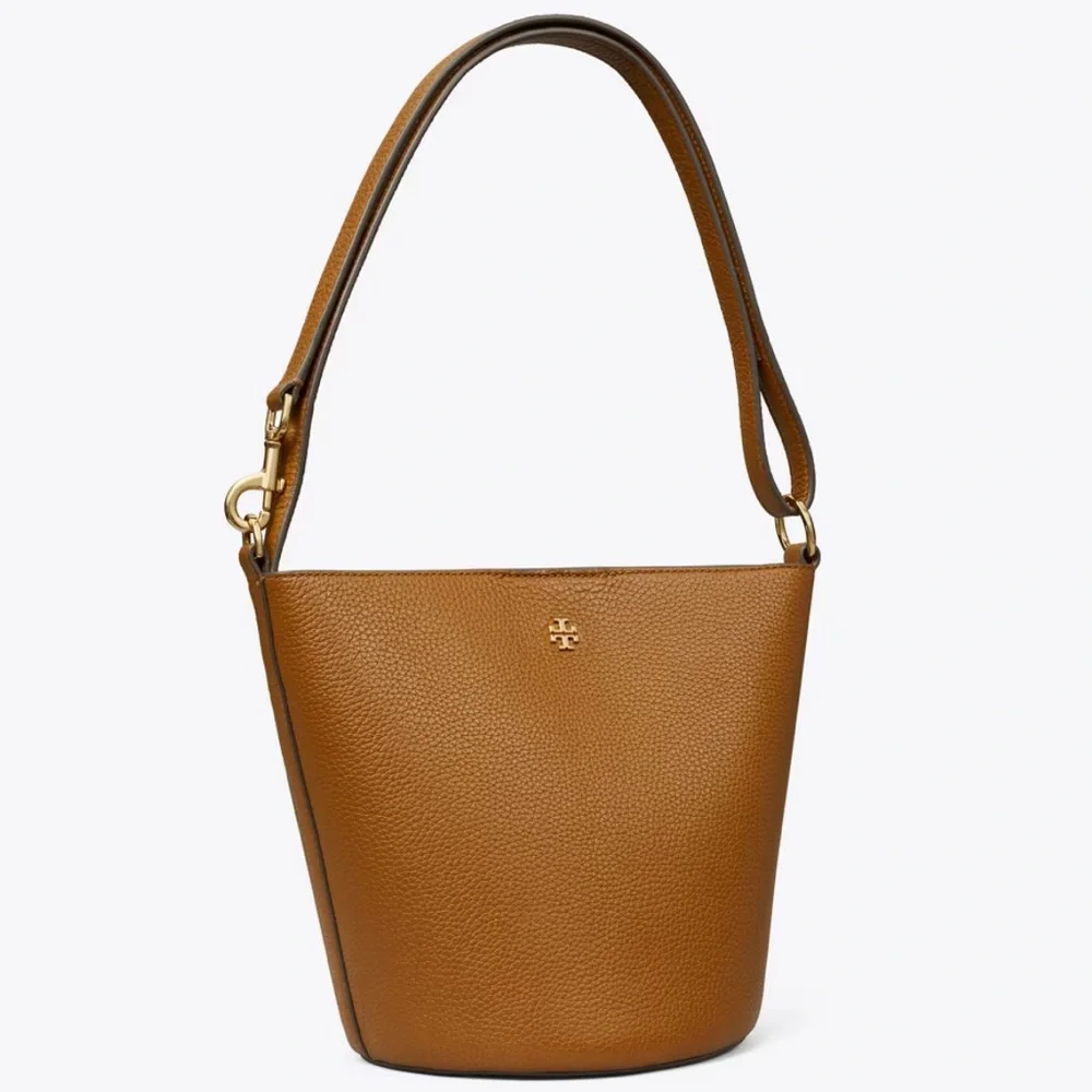 NWT Tory Burch Cortado Brown Leather Bucket Bag